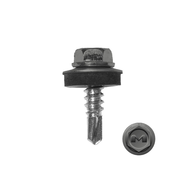 Саморез по металлу Daxmer 5,5х19 (250шт) сверло №3 RAL 9006